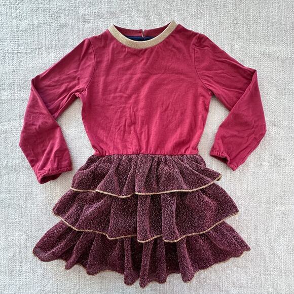 Mini Boden Other - Mini Boden Burgundy Tulle Skirted Dress VGUC 4/5